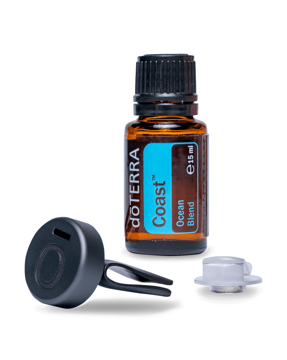 Diffuseur de voiture métallique à pince & Huile essentielle Coast dōTERRA