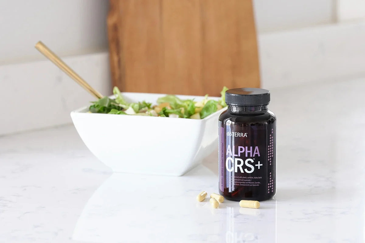 Scutellaire du Baïkal, thé vert, pépins de raisin, encens et curcuma, les ingrédients mis en avant d'Alpha CRS+ dōTERRA