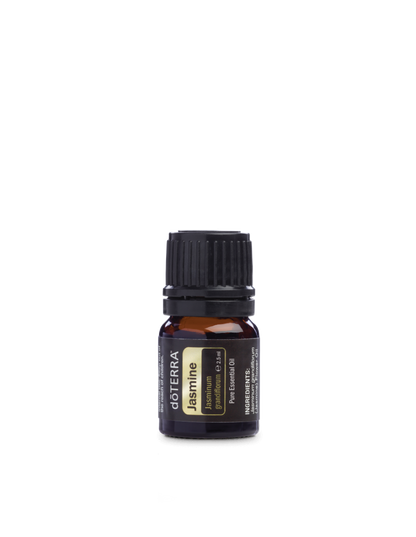 Flacon d'huile essentielle de Jasmin dōTERRA 2,5 ml sur fond blanc